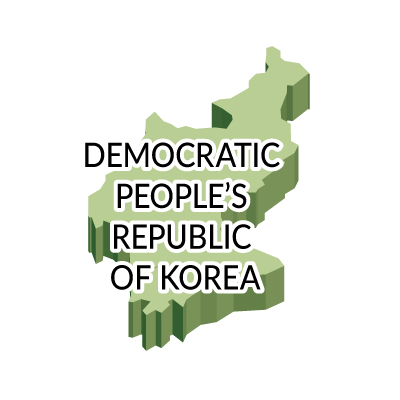 朝鮮民主主義人民共和国無料フリーイラスト｜英語・立体(緑)